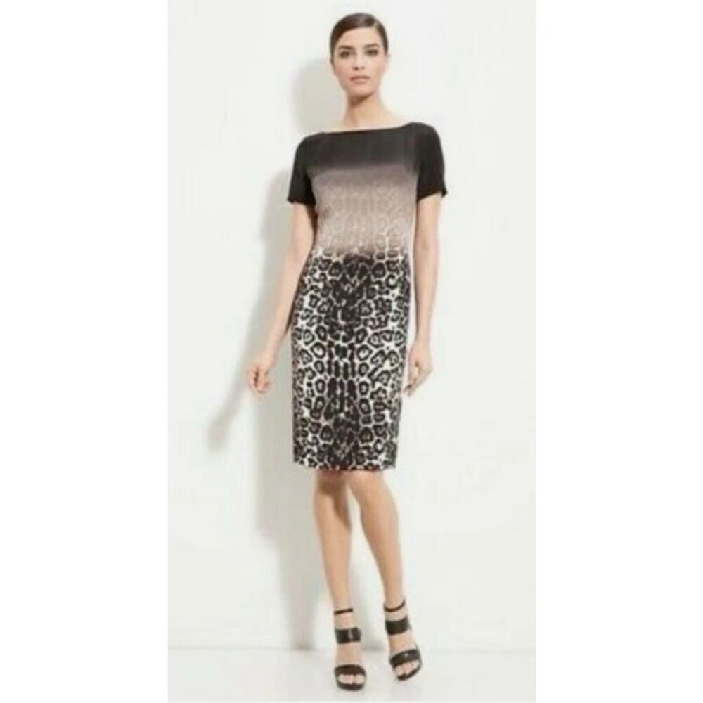 St. John Dress Women’s 8 Silk Ombré Leopard Chic Luxury Evening Old‎ Money